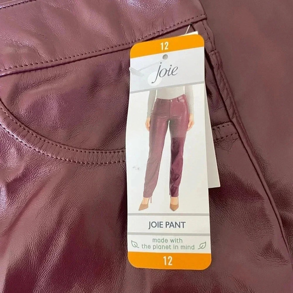 Joie burgundy faux leather limited edition pants - Picture 6 of 13